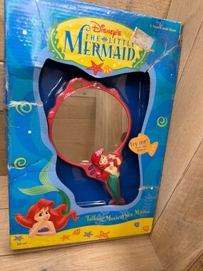 Vintage 1988 The Little Mermaid Ariel Talking Musical Sea Mirror Original Box